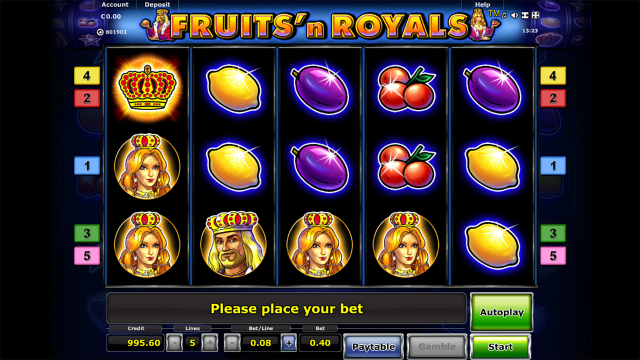 Игровой интерфейс Fruits And Royals 4