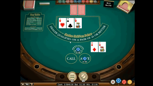 Игровой интерфейс Casino Hold'em Poker 5